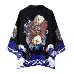Daoba Japon kimono yaz giyim-geleneksel Haori kostüm elbise ceket güneş koruyucu ceket antika tarzı gecelik bornoz pijama erkekler ve kadınlar için