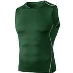 DaobaMEN Erkek atlet, kolsuz üst nefes alabilen spor salonu yeleği, koşu fitness spor için atlet tişört, armygreen, XXL