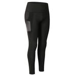 DaobaWOMEN Kadın spor pantolonu, yüksek bel, opak, spor tayt, yoga pantolonu, uzun koşu pantolonu, çanta, fitness, jogging, 2 yan cepli, Siyah, XXL