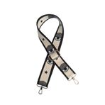DAPHNE HOME DESİGN Polyester Kolon Ayarlanabilir Çanta ve Telefon Askısı Gümüş Metal Aksesuarlı 120 CM BEYAZ GÖZ DESEN