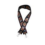 DAPHNE HOME DESİGN Polyester Kolon Ayarlanabilir Çanta ve Telefon Askısı Gümüş Metal Aksesuarlı 120 CM KAHVERENGİ GÖZ