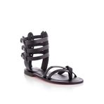 DaphneSandals El Yapımı Hakiki Deri Siyah Kadın Gladyatör Bodrum Sandaleti - Kk4050