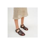 DaphneSandals Hakiki Deri Kahve Bodrum Sandaleti - 3504