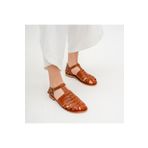 DaphneSandals Hakiki Deri Taba Kadın Bodrum Sandaleti - 3504