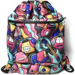 Dappia Su Geçirmez Ön Gözlü Spor Çantası Renkli Polyester 40x50 cm Çocuklar İçin - Açık Pembe - Gri