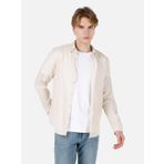 Dar Kesim Shirt Yaka Bej Erkek Uzun Kol Gömlek Cl1066755