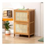 Dar Rattan Ayakkabı Dolabı Modern Bambu Depolama Kapılar Bağımsız Giriş Ayakkabı Rafı Şık Rattan Raf Ayakkabı SpaceSaving Tasarım
