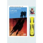 Dara Yayınları Dava-Franz Kafka-İş Bankası Kültür Yayınları-Sarı Fosforlu Kalem-Not Defteri Seti