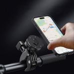 Darbeye Dayanıklı Şok Emici Gidon Motosiklet Telefon Tutucu Bisiklet Scooter Atv Telefonu Tutucu - Siyah