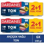 Dardanel Ayçiçek Yağlı Ton Balığı 3x140 gr x 2 PAKET - 1 Adet