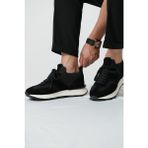 Darell Model Hakiki Deri El Yapımı Siyah Erkek Triko Sneaker Ayakkabı - 0 - Siyah