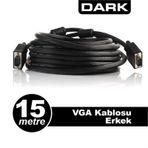 Dark 15 m VGA Ferrit Core EMI RFI Filtreli Kablo