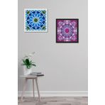 Dark Flamingo El Yapımı Ahşap Üç Boyutlu Fas Geometri Desen Duvar Süsü İkili Set 35 x 35