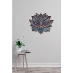 Dark Flamingo El Yapımı Ahşap Üç Boyutlu Lotus Çiçeği Duvar Süsü 51 x 60