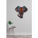 Dark Flamingo El Yapımı Üç Boyutlu Ahşap Fil Duvar Süsü 50 x 51