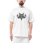 Dark Funeral Logo Oversize Beyaz Tişört - XL - Siyah