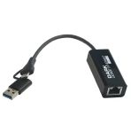 Dark Usb-A 3.0-Type-C Gıgabıt Ethernet Dönüştürücü Çift Baş Dk-Nt-U3glan