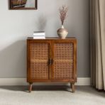 Dark Walnut Masif Ahşap Mini Konsol, Büfe - Koyu Ceviz