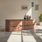 Dark Walnut Masif Ahşap Tv Ünitesi - Ceviz - 140x55
