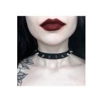 DarkellaStore Gothic Punk Kısa Dikenli Suni Deri Tasma Kolye Chocker
