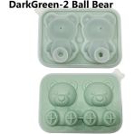 Darkgreen-2ball Bear Buz Kalıbı Buzdolabı Düşen Teddy Kalıp Tepsisine Kapalı, Küp Yapımı Kolay ve Küp Ayı Buz Sevimli Sevimli Kap, Ayı Buzlu Sıçramaya Dayanıklı (Yurt Dışından) - Ice Cream Sticks - Renkli