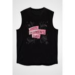 Darkhane 8 Mart Dünya Kadınlar Günü Siyah Unisex Kolsuz Tişört Kesik Kol T-Shirt - 001-Siyah - XS
