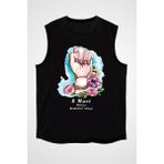 Darkhane 8 Mart Dünya Kadınlar Günü Siyah Unisex Kolsuz Tişört Kesik Kol T-Shirt - 001-Siyah