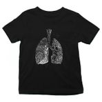 Darkhane Akciğerler Siyah Unisex Çocuk Tişört T-Shirt - 001-Siyah - 7 - 8 Yaş
