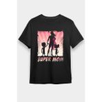 Darkhane Anneler Günü Süper Mom Siyah Unisex Tişört T-Shirt - 001-Siyah - XS