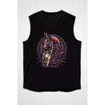 Darkhane Anubis Siyah Unisex Kolsuz Kesik Kol T-Shirt - 001-Siyah - 2XL