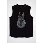 Darkhane Anubis Siyah Unisex Kolsuz Tişört Kesik Kol T-Shirt - 001-Siyah