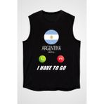 Darkhane Arjantin Siyah Unisex Kolsuz Tişört Kesik Kol T-Shirt - 001-Siyah - M