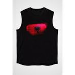 Darkhane Arnavutluk - Albania Siyah Unisex Kolsuz Tişört Kesik Kol T-Shirt - 001-Siyah - 2XL