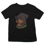 Darkhane Asil Köpek Rottweiler Siyah Unisex Çocuk Tişört T-Shirt - 001-Siyah - 7 - 8 Yaş