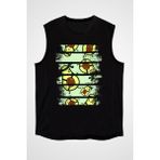 Darkhane Avokado Ninja Siyah Unisex Kolsuz Tişört Kesik Kol T-Shirt - 001-Siyah - M