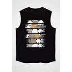 Darkhane Ayı Siyah Unisex Kolsuz Tişört Kesik Kol T-Shirt - 001-Siyah - XL
