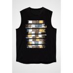 Darkhane Ayı Siyah Unisex Kolsuz Tişört Kesik Kol T-Shirt - 001-Siyah - XS