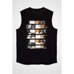 Darkhane Ayılar Alemi Siyah Unisex Kolsuz Tişört Kesik Kol T-Shirt - 001-Siyah - XS