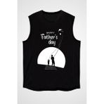 Darkhane Babalar Günü Siyah Unisex Kolsuz Tişört Kesik Kol T-Shirt - 001-Siyah - 2XL