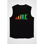 Darkhane Badanacı Boyacı Siyah Unisex Kolsuz Tişört Kesik Kol T-Shirt - 001-Siyah