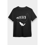 Darkhane Balıkçı Balıkçılık Siyah Unisex Tişört T-Shirt - 001-Siyah - M