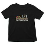 Darkhane Balıkçı Evrimi Siyah Unisex Çocuk Tişört T-Shirt - 001-Siyah - 1 - 2 Yaş
