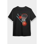 Darkhane Basketbol Potası Siyah Unisex Tişört T-Shirt - 001-Siyah - XL