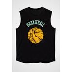 Darkhane Basketbol Siyah Unisex Kolsuz Tişört Kesik Kol T-Shirt - 001-Siyah - 2XL
