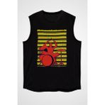 Darkhane Bateri Siyah Unisex Kolsuz Kesik Kol T-Shirt - 001-Siyah - XL
