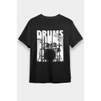 Darkhane Bateri Siyah Unisex Tişört T-Shirt - 001-Siyah - XL
