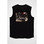 Darkhane Berber Kuaför Siyah Unisex Kolsuz Tişört Kesik Kol T-Shirt - 001-Siyah