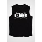 Darkhane Berber Olmak Için Doğmak Siyah Unisex Kolsuz Tişört Kesik Kol T-Shirt - 001-Siyah - XS