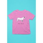 Darkhane Beyaz Bull Teriyer - Köpek Baskılı Unisex Pembe Çocuk Tişört - T-Shirt CT002 - Şeker Pembe - 5 - 6 Yaş