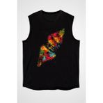 Darkhane Beyin Sinaps Siyah Unisex Kolsuz Tişört Kesik Kol T-Shirt - 001-Siyah - XS